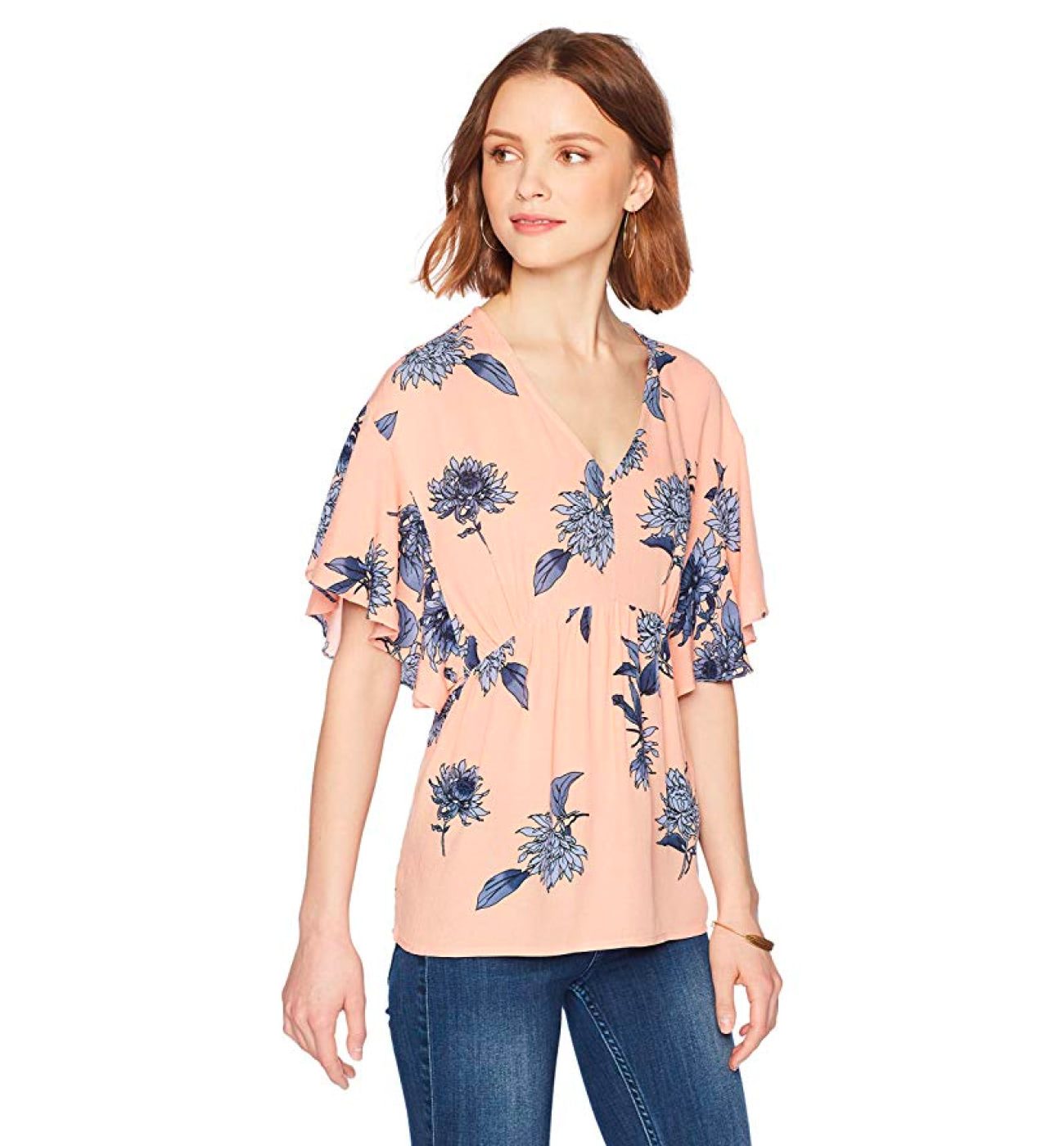 Women's Abbie Flutter Sleeve Empire Top